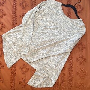 Gray Asymmetrical Long Sleeve Top